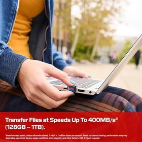 Resim SANDISK 128 GB Extreme Fit USB-C Flash Sürücü - 400 MB/sn'ye kadar Okuma hızı, USB 3.2 Gen 1, USB Type-C - Tak ve Kal Depolama - Siyah - SDCZ530-128G-G46 
