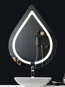 Resim GLOBAL LED MIRROR Damla Desenli Ledli Banyo Aynası 40x60 Cm 