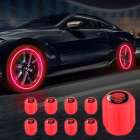Resim 1 Set of 8 Glowing Wheel Valve Caps, Moda Tasarımı, Kauçuk Malzeme, Sızdırmaz, Araba, Motosiklet, Bisiklet, Truc için Evrensel Uygulama 