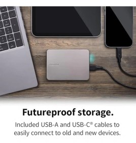 Resim Canvio 2.5" 1tb USB 3.2 Gen-1 + Type-C + Type-A (HDTX210ESCAA) Taşınabilir Harici Sabit Disk 