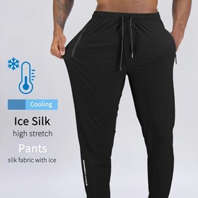 Resim 1 adet Erkek Hızlı Kuruyan Atletik Pantolon - Nefes Alabilir, Esnek Koşu ve Spor Salonu Jogger Pantolonları, Yaz Eğitimi için Hafif, Düz Renk Tasarımı, Tüm Mevsim Giyim, Jogging Pantolonları 
