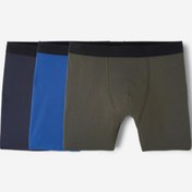 Resim Erkek Boxer Seti - 3'lü Paket - Koyu Mavi/Mavi/Haki 