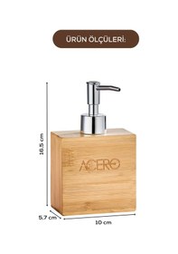 Resim Vienev Bambu Dikdörtgen Sıvı Sabunluk Krom Pompalı 225 Ml Çok Renkli 