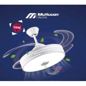 Resim Mutlusan (20'') 52 cm 30 Watt 250 Dd 220/230 Volt Monofaze Aydınlatmalı Işıklı Bluetoothlu Uzaktan Kumandalı Tavan Vantilatörü 