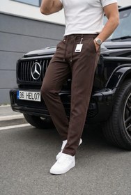 Resim Holl Beli Lastikli ve Bağcıklı Likralı Esnek Örme Jogger Pantolon - KAHVE / 29 