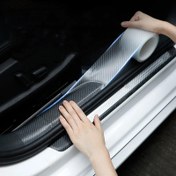 Resim 3D Karbon Fiber Araba Kapı Eşiği Sticker Anti Scratch Korumalı Film Aşınma Direnci Su Geçirmez Kenar Koruyucu Sticker 