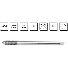 Resim MTE HSS - E DIN 376/C Metrik Normal Vidalı Düz Kanallı Makina Kılavuzu M24 