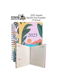 Resim 2025 Ajanda Spralli Sert Kapak 1 Adet 17x24 Cm Telli Ajanda 2025 Çizgili Ajanda Günlük Planlayıcı Termo Kapak Ofis Okul Turuncu 