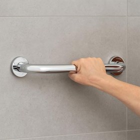 Resim Banyo Tutunma Barı 40 cm Paslanmaz Çelik Vidalı Duvar Tipi Destek Barı Engelli Güvenlik Tutacağı 