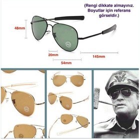 Resim Omeniv Sadece Gözlük Çerçevesi Düz Sap Klasik Pilot Güneş Gözlüğü 