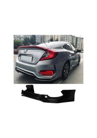 Resim Honda Civic Fc5 Turbo Arka Ek Plastik Siyah Difüzör 2016 2017 2018 2019 Arka-difizör-bodykit-ek 