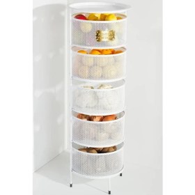 Resim 5 Katlı Patates ve Soğan Sepeti Patateslik Soğanlık Sebzelik Paslanmaz Metal Dekoratif Düzenleyici 