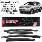 Resim Hyundai Tucson 2015 2016 2017 2018 2019 2020 İle Uyumlu Sport Style Cam Rüzgarlığı 4 Parça Sunplex 1 Adet 