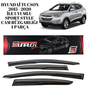 Resim Hyundai Tucson 2015 2016 2017 2018 2019 2020 İle Uyumlu Sport Style Cam Rüzgarlığı 4 Parça Sunplex 1 Adet 