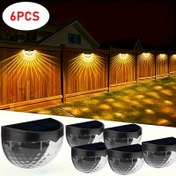 Resim 6 adet Güneş Enerjili LED Duvar Lambası - Sıcak ve Beyaz Işık, Dış Mekan Bahçe ve Merdiven Dekoratif Aydınlatma, Sağlam ABS Malzeme, Kolay Kurulum, Çitler ve Deckler için İdeal, Bahçe Aydınlatması | Modern Duvar Lambaları | Güneş Enerjili Şarjlı Lambalar, Dış Mekan Aydınlatması 
