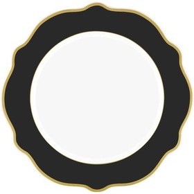 Resim Jaswely Pasta Tabağı 6 Parça Siyah 21 Cm Beyaz 