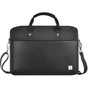 Resim WIWU Hali Serisi 1680D Su Geçirmez Polyester Kumaş Çapraz Vücut Askılı 15.6 inç Laptop Çantası Siyah 