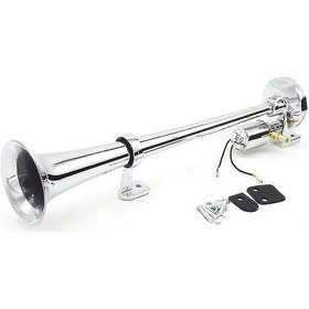 Resim Zink Alaşımlı Gümüş 150db Tek Boru Hava Horna Seti, 12v/24v Uyumlu, Tren-kamyon İçin Hoparlör 