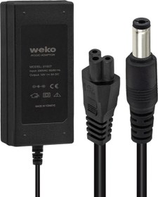 Resim HobiCity WEKO 12 VOLT - 5 AMPER 5.5*2.5 UÇLU YERLİ ÜRETİM PLASTİK KASA MASAÜSTÜ ADAPTÖR 
