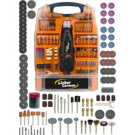 Resim Lieber German 340 Parça Hobi Kalıpçı Taşlama Makinesi Seti 400 Watt Güçlü Motor ve Ergonomik Tasarım 