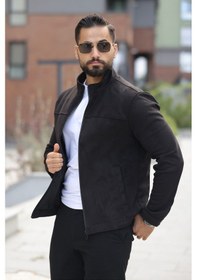 Resim Basic Baharlık Süet Ceket - Sade Ve Şık Stil Siyah Süet 