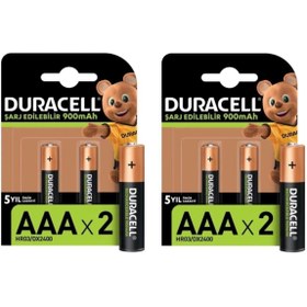 Resim Duracell Şarj Edilebilir Aaa 900mah Piller 2'li, 4 Adet 
