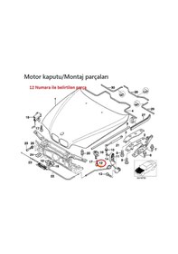 Resim Bmw 5 Serisi E39 Kaput Teli - 51238176595 