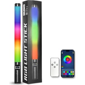 Resim Megafox Teknoloji H2 OLED Ekran Göstergeli Rgb LED Işıklı Aydınlatma Çubuğu 