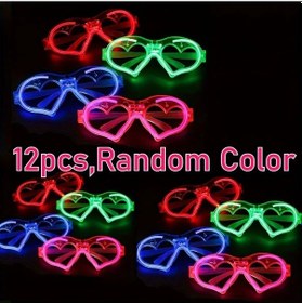 Resim Userfriendly11 12 Adet Rastgele Renk Led Aşk Gözlüğü Pil Dahil Parti Düğün Doğum Günü Noel Cadılar Bayramı Süs Diğer 