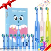 Resim Hızlı USB Şarjlı Elektrikli Diş Fırçası, 600mAh Lityum Pil, 20 Güne Kadar Devamlı Kullanım, 3-12 Yaş Aralığı İçin Derin Temizlik, 8 Yedek Fırça Başlığı İçerir, 'S Diş Bakımı|Etkileşimli Öğrenme|Yumuşak Kıllar, Diş Fırçası 
