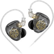 Resim Dofolink Kz Merga İki Dd Sürücü'lü Hifi Kulak İçi Kulaklık, 0.75mm 2pin Çıkarılabilir Gümüş Kaplı Kablolu, Mikrofonsuz, Transparan Siyah Kz Merga Kulak İçi Kulaklık 