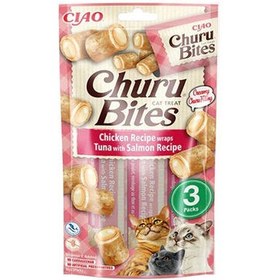 Resim Inaba Ciao Churu Bites Tavuk Sargılı Ton Balıklı ve Somonlu Kedi Ödül Maması 3 x 10 Gr 