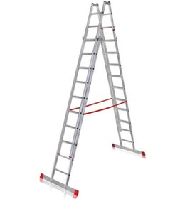 Resim A Tipi Çift Sürgülü Alüminyum Merdiven 4.40 Metre Atcsm.02 