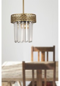 Resim Begüsa Sitrus Tekli Eskitme Lux Kristal Taşlı Avize 