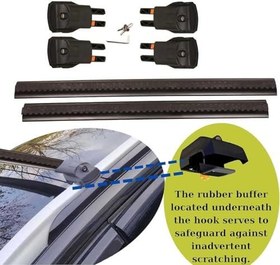 Resim Citroen C5 Aircross SUV için Araca Özel Kilitlenebilir Portbagaj Taşıyıcı/Ara Atkı 2 adet - Siyah 