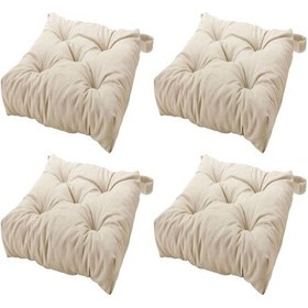 Resim Malında Sandalye Minderi Ekru 4 Adet 40/35x38x7 Cm 