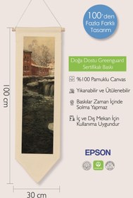 Resim Duvar Halısı Pinterest Oda Dekoru, Monet Sanat Serisi, 100cm Kanvas Flama Askılı Duvar Örtüsü NO:640 - Renkli - 18 / 30 x 100 