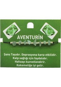 Resim Tesbihane Makrome Örgülü Basic Model Aventurin Doğaltaş Kadın Bileklik Çok Renkli 