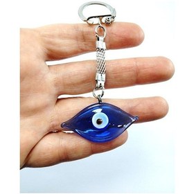 Resim Nazar Boncuğu Göz Anahtarlık El Yapımı Cam Hediyelik Aksesuar 