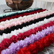 Resim 0.91 metre çok renkli 3D Saten Çiçek Dantel Trim - El Yapımı Düğün Aksesuarı Elbise, Şal ve Çantalar için, Akrilik Malzeme, Gelin ve Resmi Giyim için Mükemmel, Düğün Dantel Trim | Çiçek Dantel Trim | Saten Dantel Trim, Dantel Kumaş 