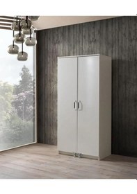 Resim Çok Amaçlı 2 Kapaklı Mutfak Erzak Kiler Dolap 86x52x180 cm 