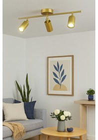 Resim Spoti 3'lü Eskitme Renk Beyaz Işık Modern Tasarım Salon - Mutfak - Banyo Spot Ledli Sıralı Avize Eskitme 