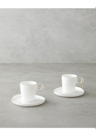 Resim English Home Eclipsed Porselen 4 Parça 2 Kişilik Kahve Fincan Takımı 85 Ml Beyaz-gold Beyaz-gold 