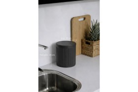 Resim Sas Haus Lines Lüks Çizgili Tezgah Üstü Mutfak Çöp Kovası - Gri Kapaklı Atık Kutusu 5 Litre 3372 