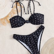 Resim Kadınların Nokta Desenli Bağcıklı Bikini Takımı 