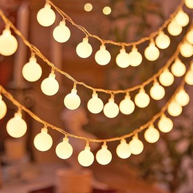 Resim 1 adet Sıcak Beyaz LED Mat Küre Işıklı Telli Işık - Pille Çalışan Peri Işıkları İç Mekan Partileri, Düğünler, Yatak Odaları, Doğum Günleri, Anneler Günü ve Noel Dekoru için, 1.5/3/4.5/6m Seçenekleri, Taşınabilir Aydınlatma Çözümü | Bayramlık Parlayan Işıklar | Dayanıklı Plastik Ampuller, Süsleme Işıkları 
