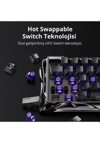 Resim Gravastar Mercury V60 Pro Hall Effect Manyetik Switch Gaming Klavye, Hot-swappable, Rapid Trigger, 8 