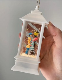 Resim Birlikte Bir Ömür Işıklı Sokak Lambası Kar Küresi Beyaz 