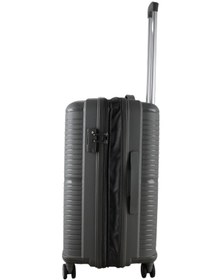 Resim Mçs V379 Aura Y.üretim Pp Valiz 65 Cm + 75 Cm + Makyaj Siyah Set Gri 