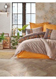 Resim Cotton Box Folk Art Çift Kişilik Nevresim Takımı Vizon 